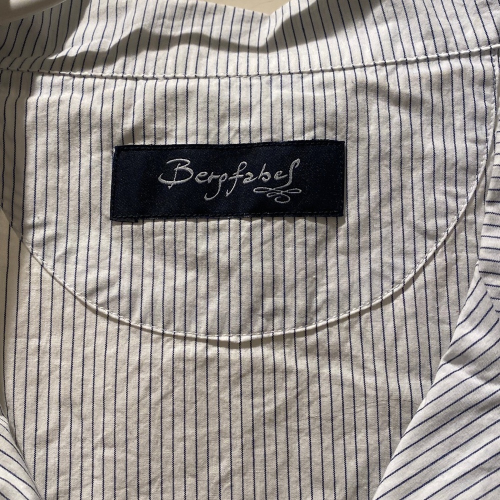 Bergfabel Jenny Shirt White and Blue Stripe Cotton Button-Down Shirt, sz 38 - Picture 2 of 5
